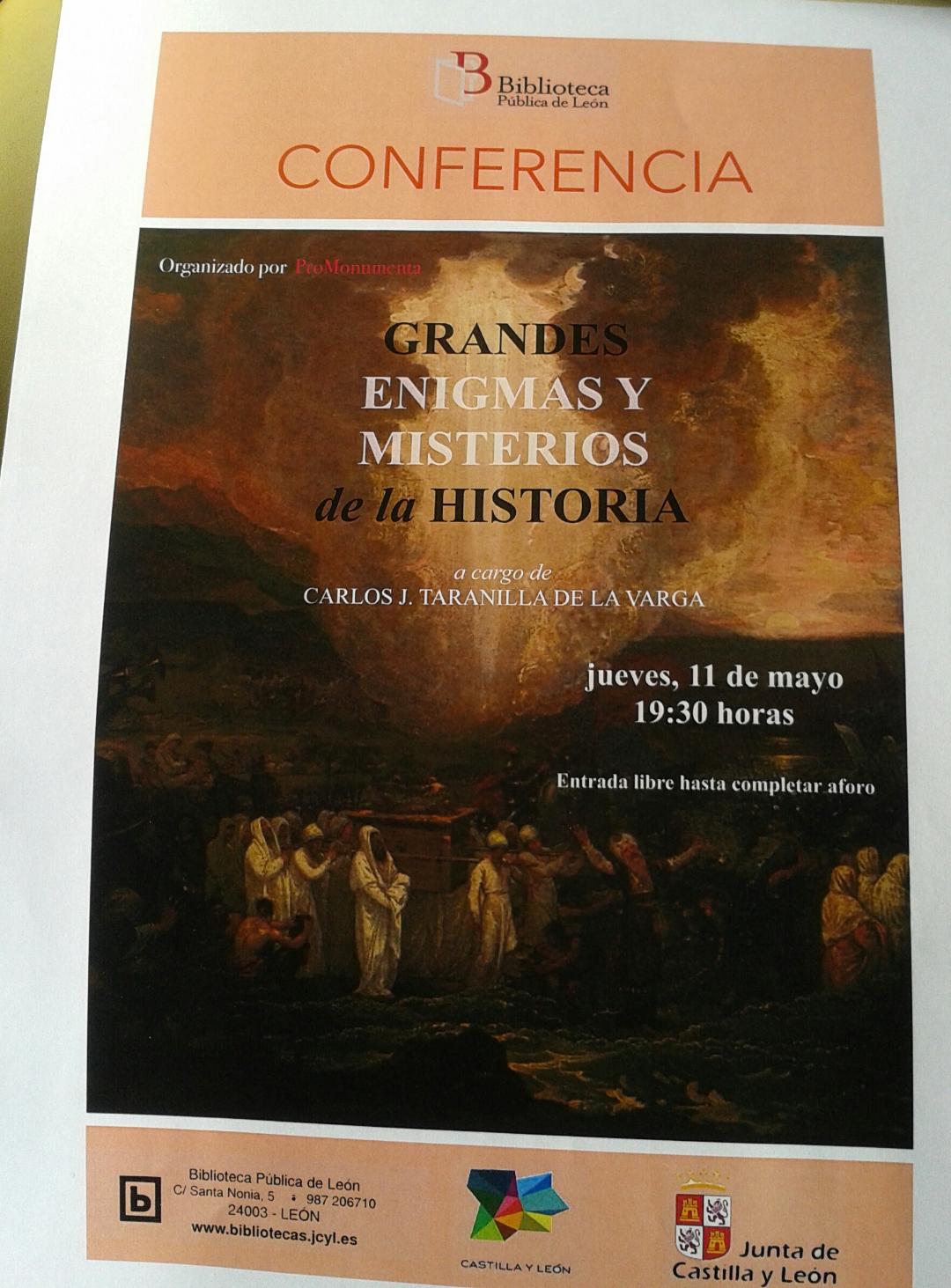 Conferencia de Carlos j. Taranilla «grandes enigmas de la historia»
