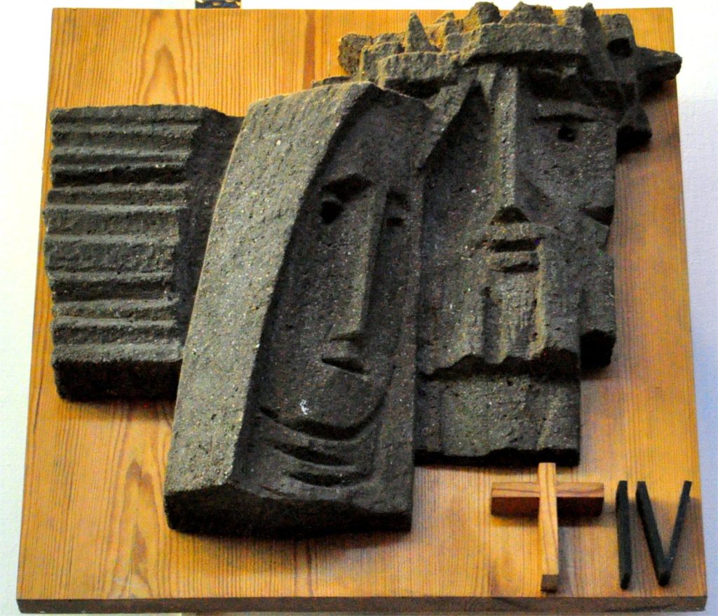 Encuentro de Jesucristo con su madre, del Via Crucis de Vela Zanetti.