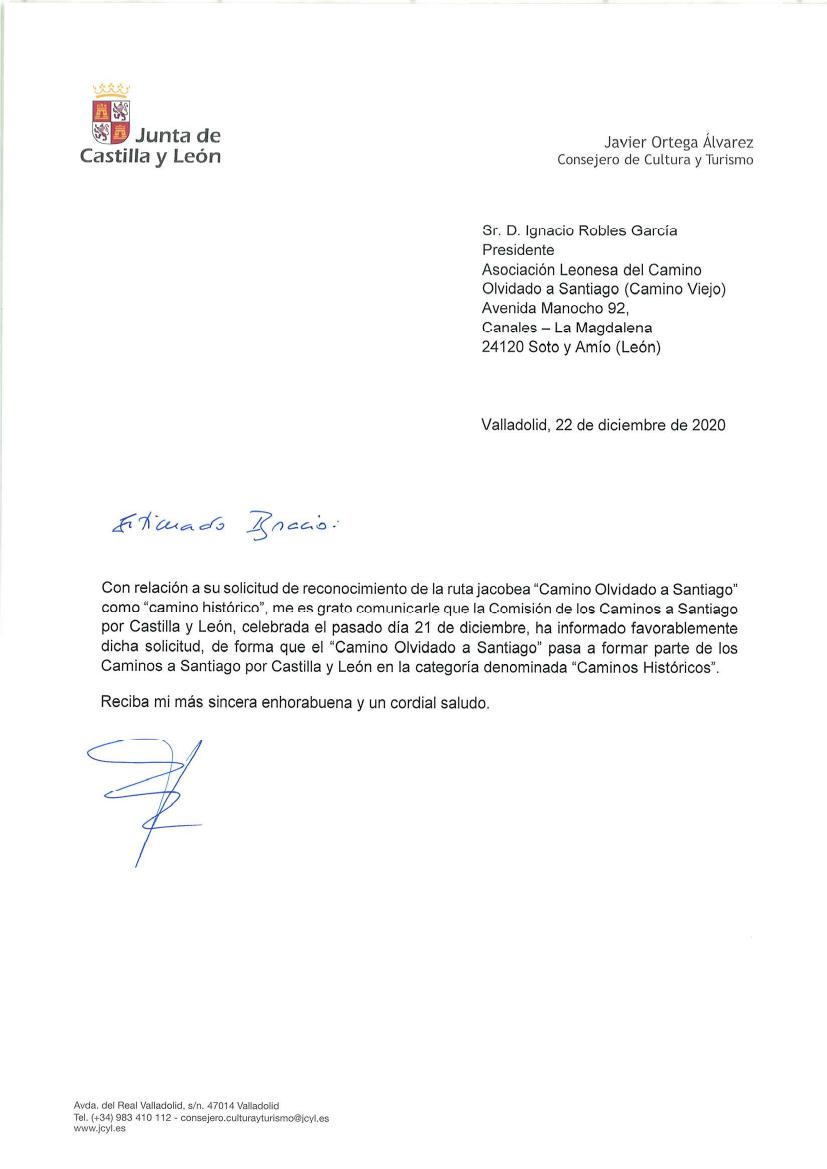 CAMINO OLVIDADO. RECONOCIMIENTO COMO CAMINO HISTÓRICO